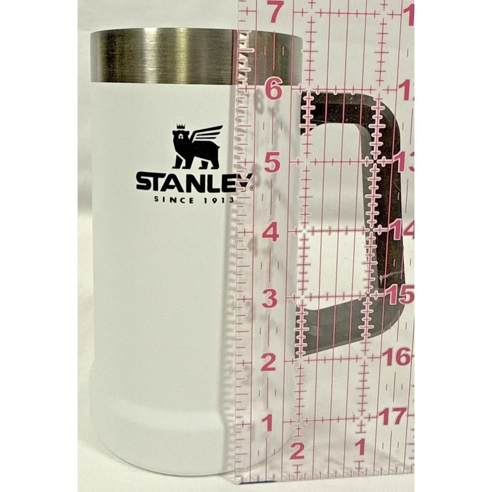 Stanley Beer Stein 24oz Polar White Adventure Big Grip Stainless Steel